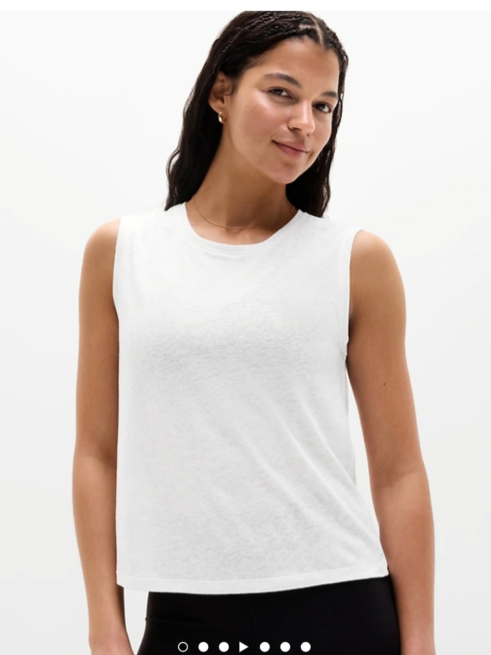 Athleta NWT White Crewneck Muscle Tank Size M